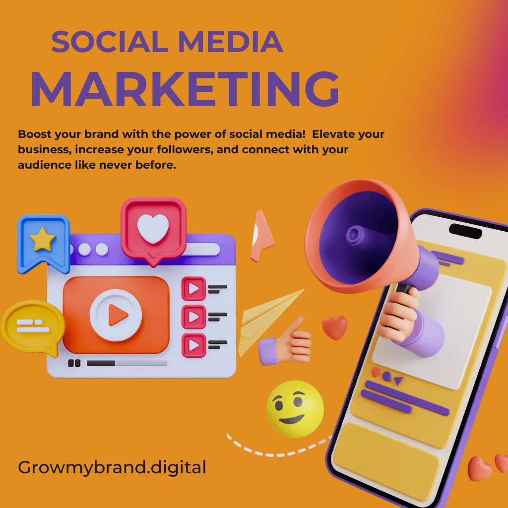 Digital marketing services for busienss with the icons of social media