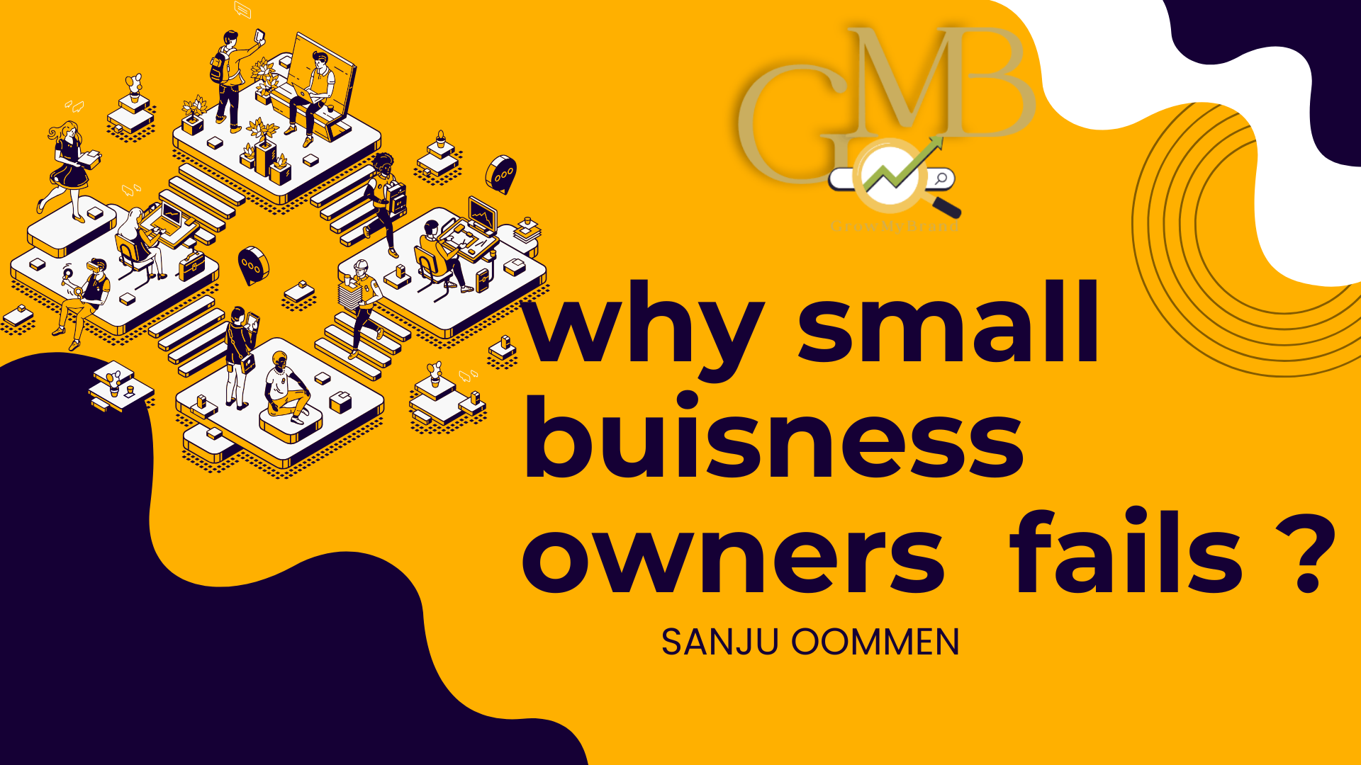 yellow blue modern illustrative business digital marketing presentation